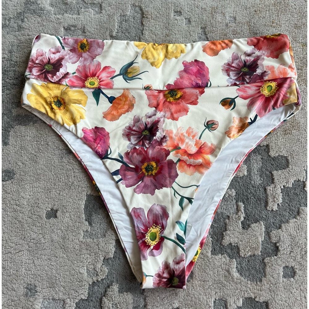 Onia Floral High Rise Bikini Bottom
